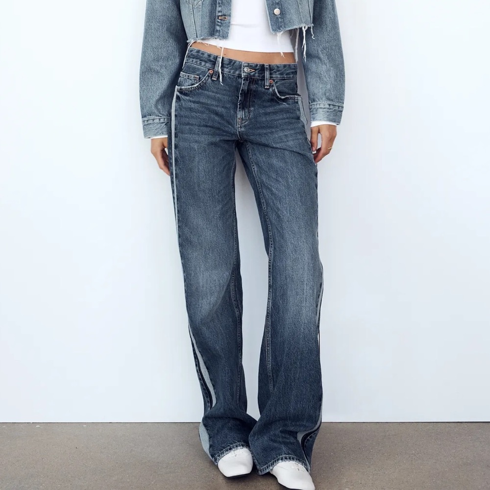 ZARA TRF Mid-rise wide leg jean, 10